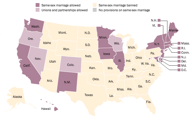 Samkönade äktenskap, Friidrott, USA, äktenskap